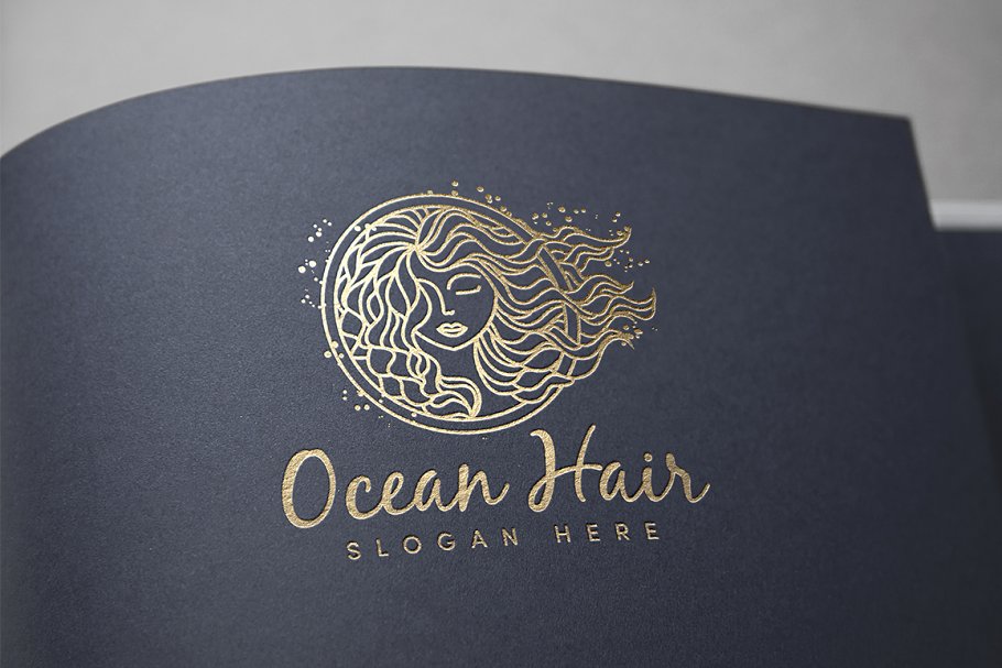 Cover image of Ocean Hair Logo Template.