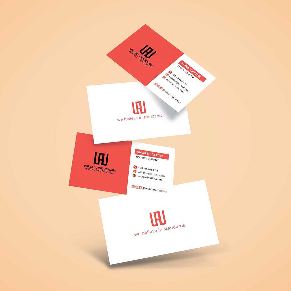 preview Company Business Card - (Minimal - Business - Company - Corporate).