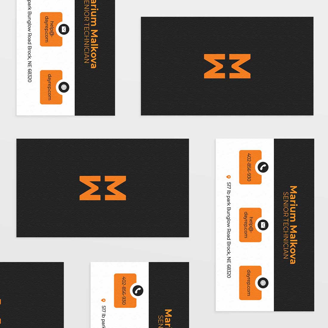 Orange Tech Business Card - (Business - Company - Corporate) cover image.