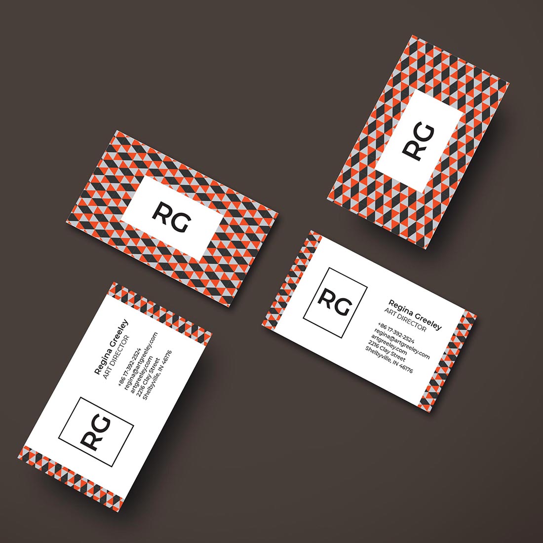 black Geometric Business Card - (Corporate - Creative.