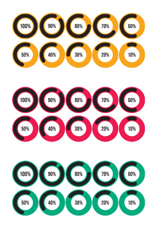 Infographic Circular Percentage Completion Button previews.