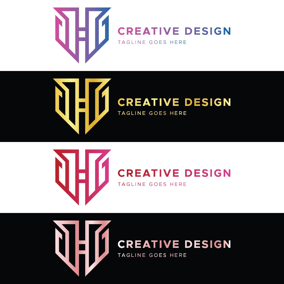 MH Letter Logo Design cover image.