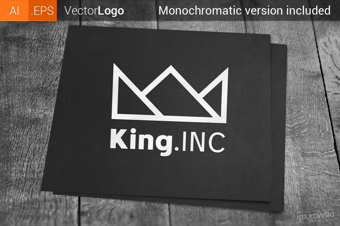 Matte black background with a white crown logo.