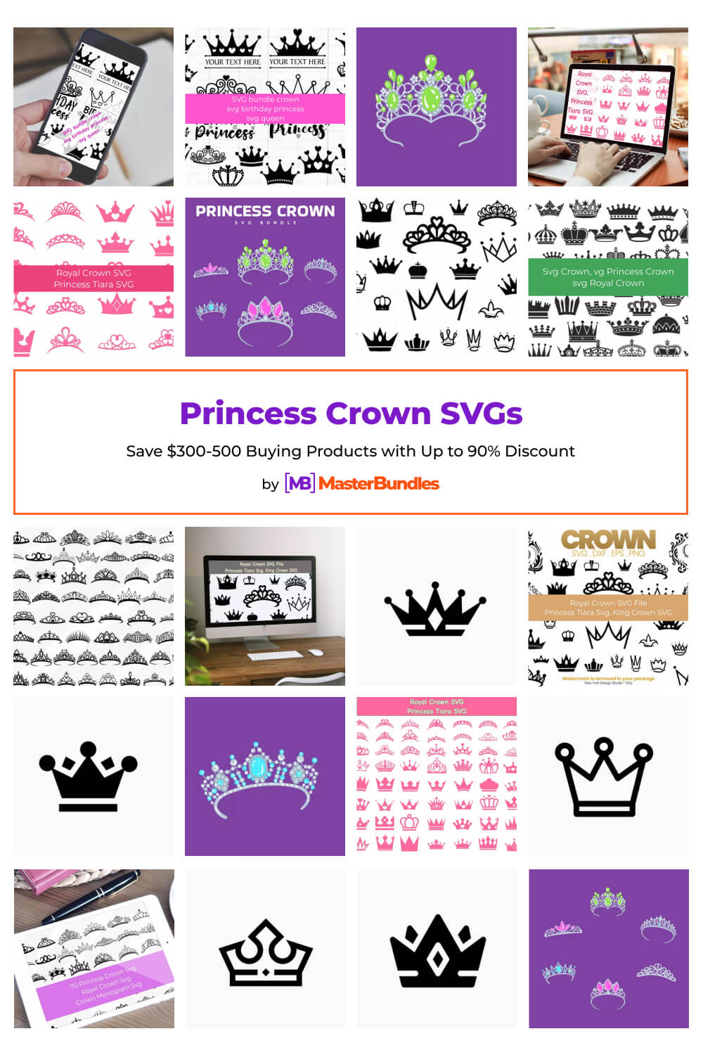 princess crown svgs pinterest image.