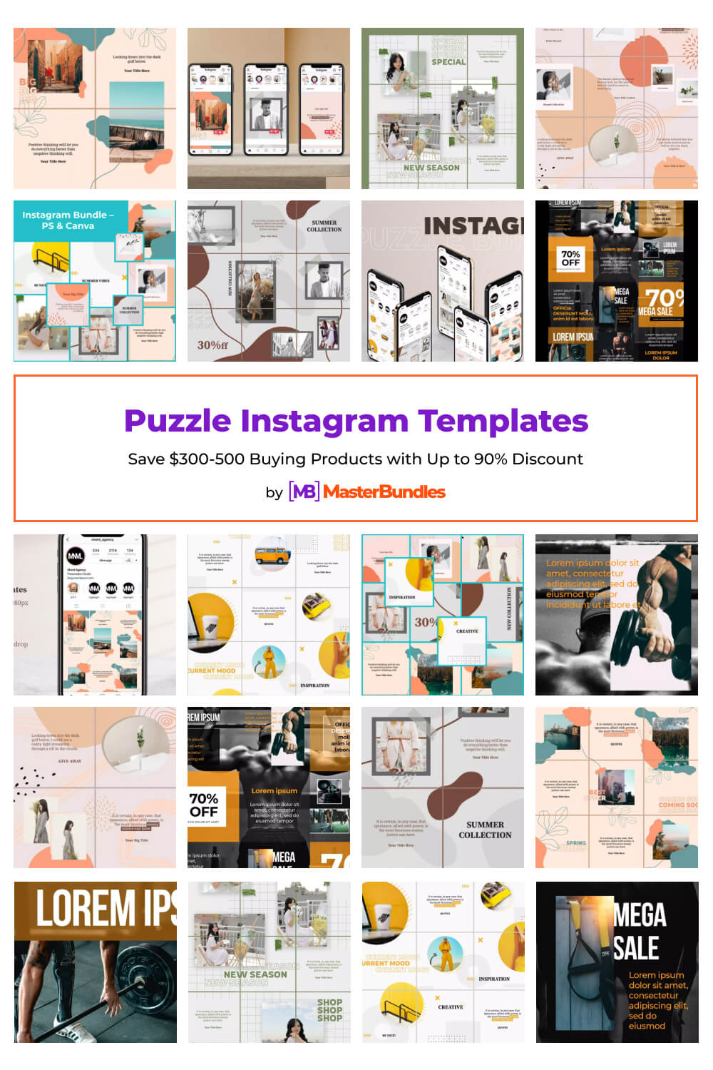 puzzle instagram templates pinterest image.