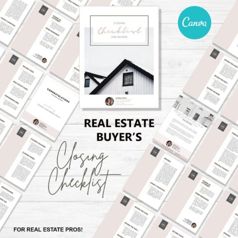 Real Estate Closing Checklist CANVA cover.