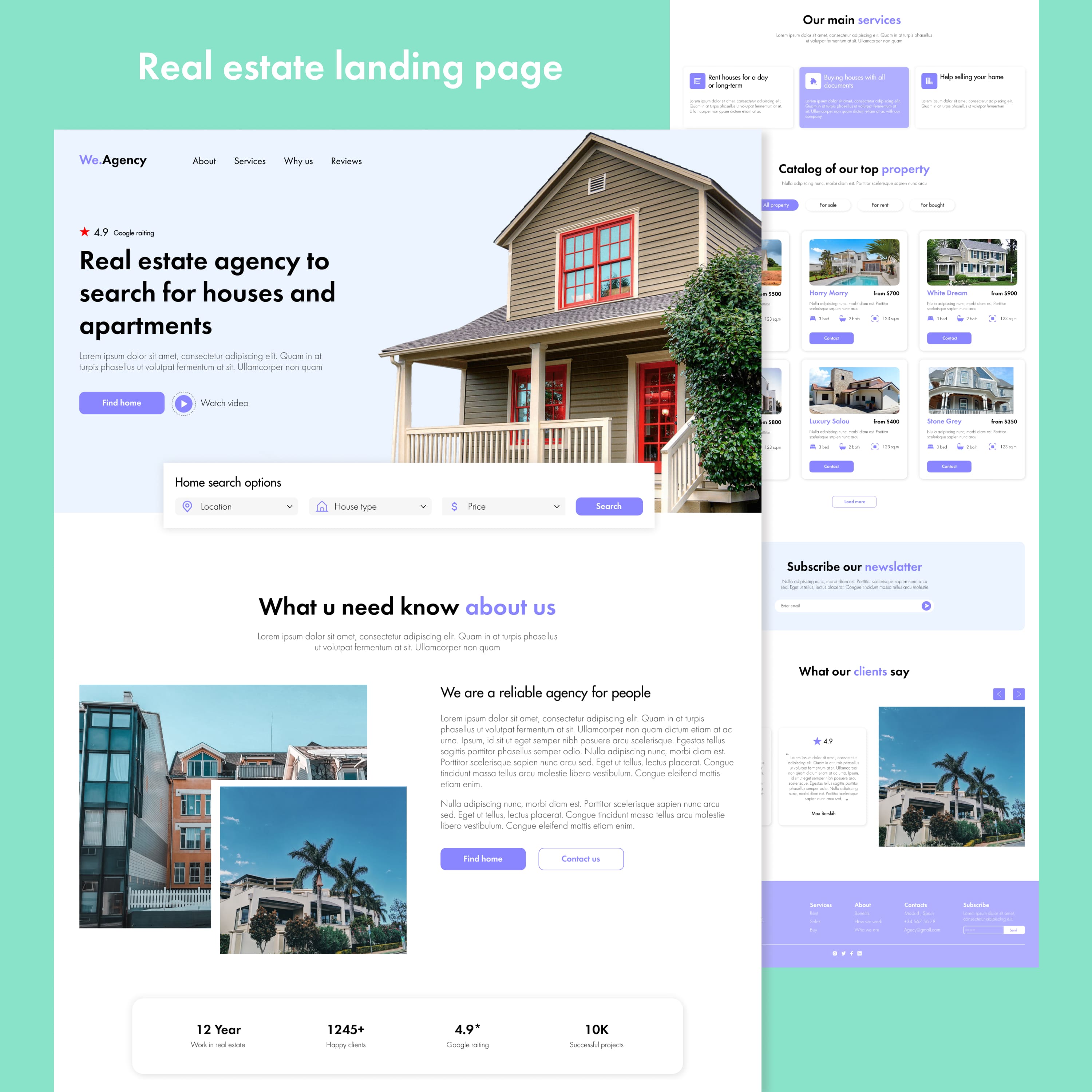 real estate landing page cover.