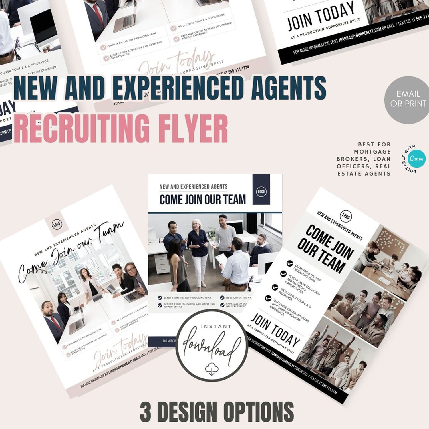 Real Estate Recruiting Flyer - CANVA cover.