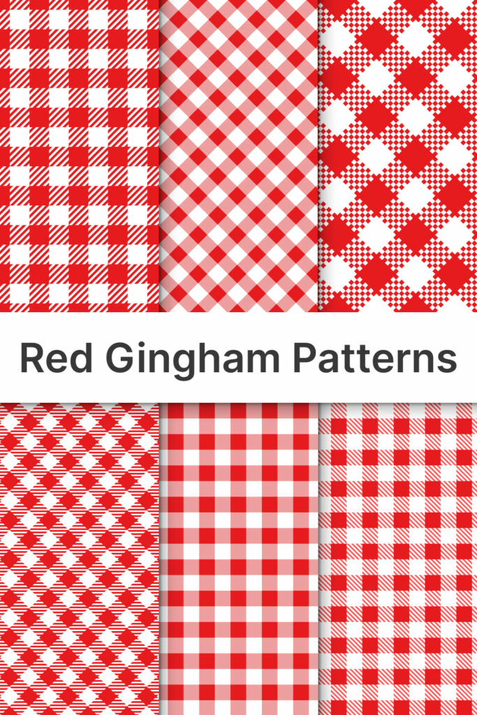 Red Gingham Patterns V1 MasterBundles