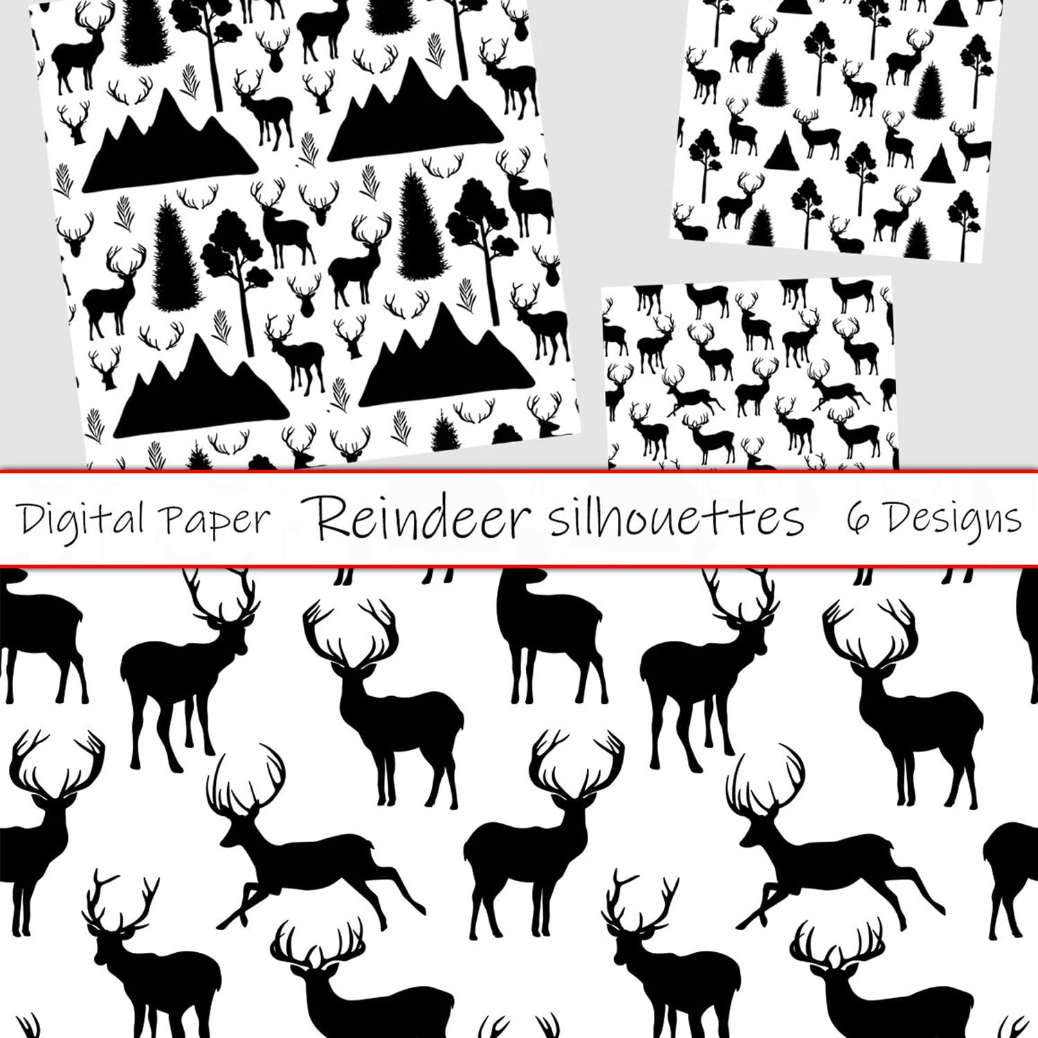 Reindeer silhouettes pattern cover.