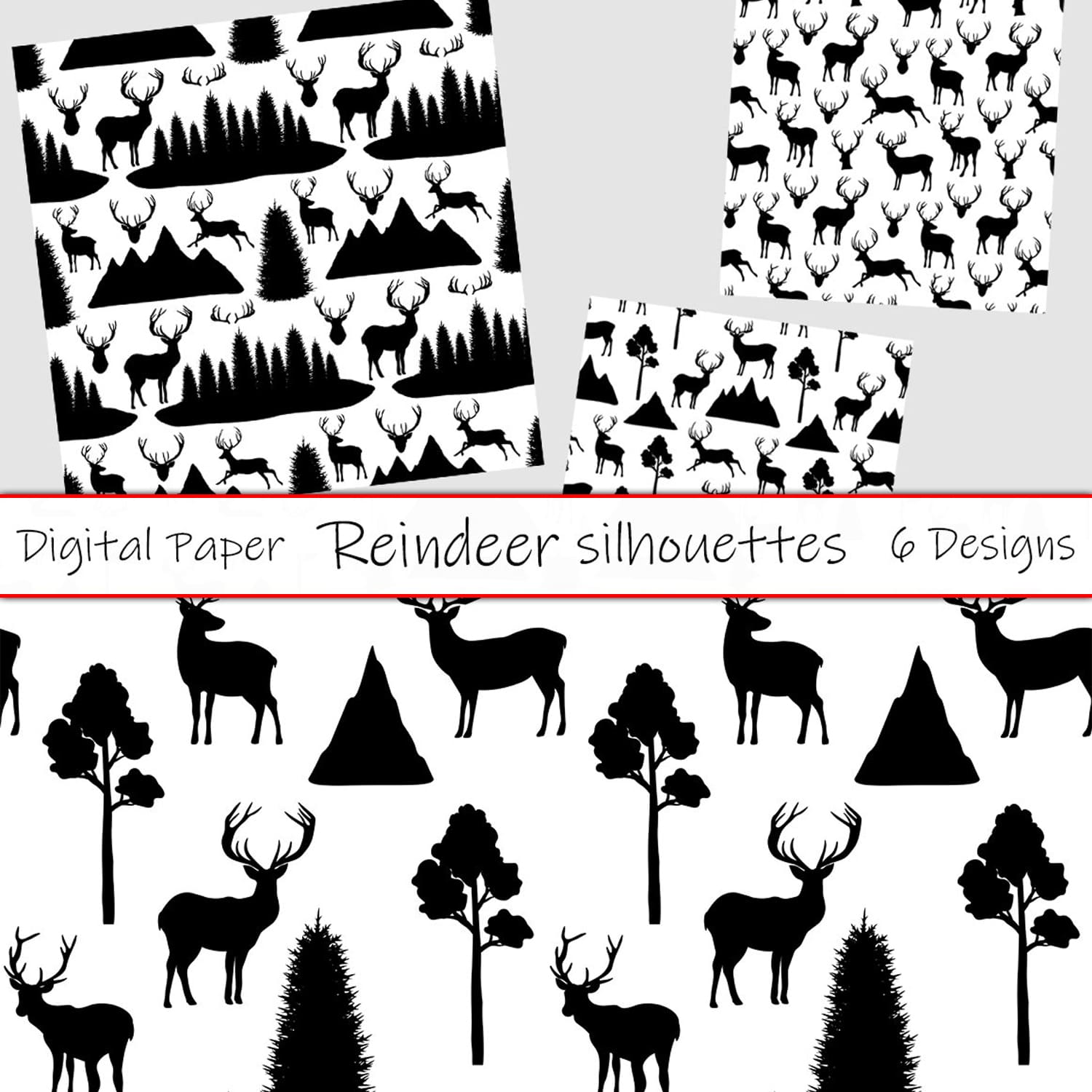 Reindeer silhouettes pattern.