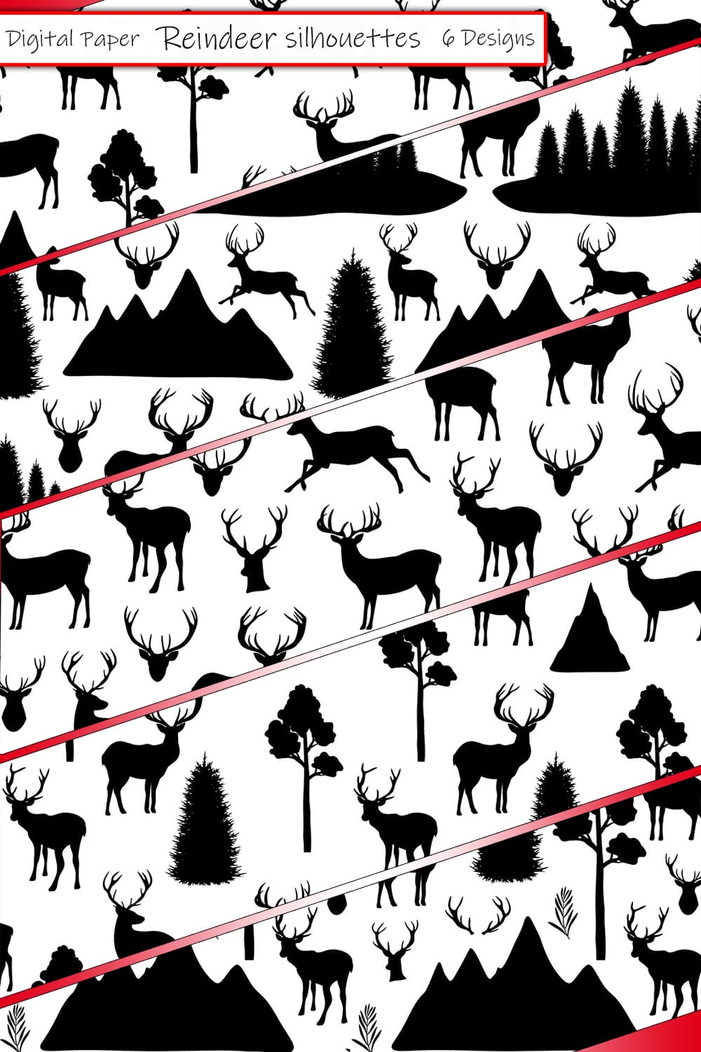 reindeer silhouettes pattern pinterest 1000 1500