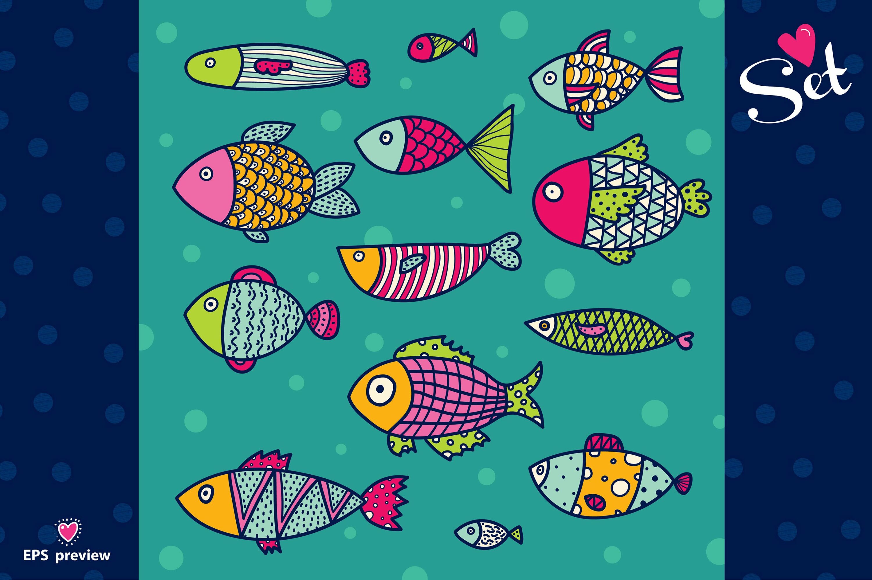 Cute small fishes for your visual content.