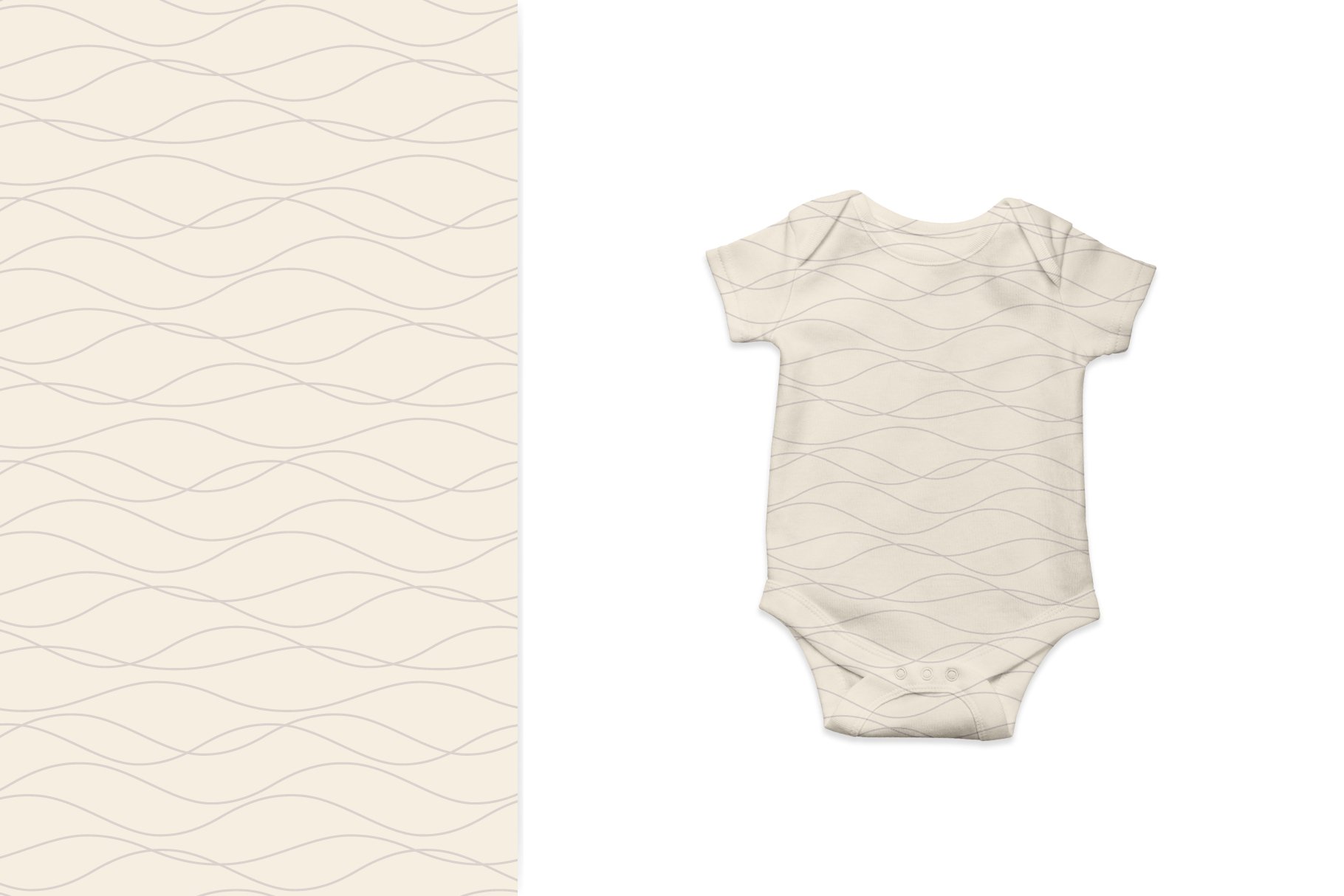 Baby white bodysuit design with pink lines.