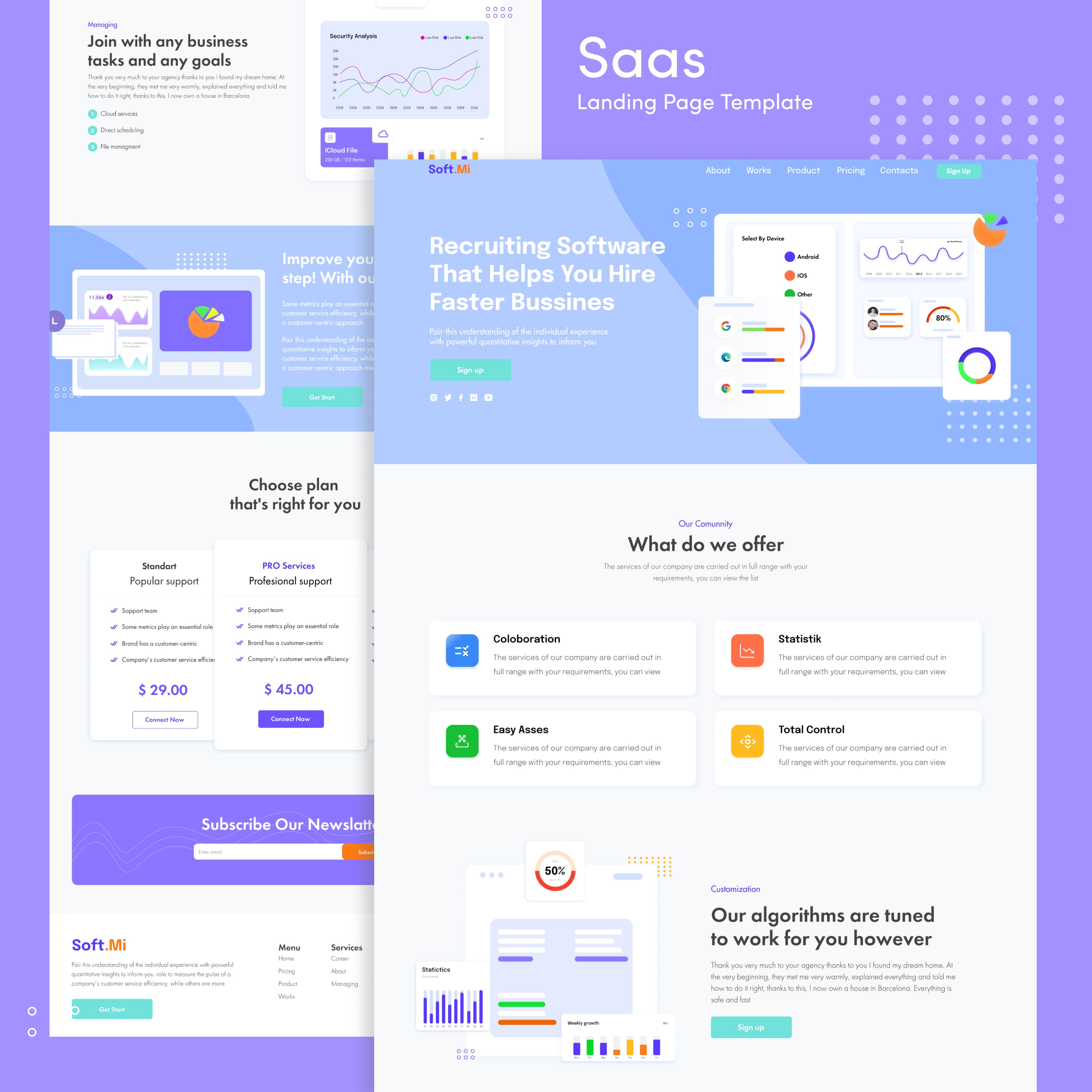 saas landing page template cover.