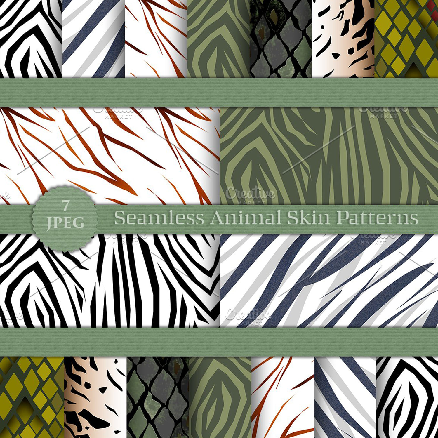 SALE ANIMAL SKIN seamless patterns cover.