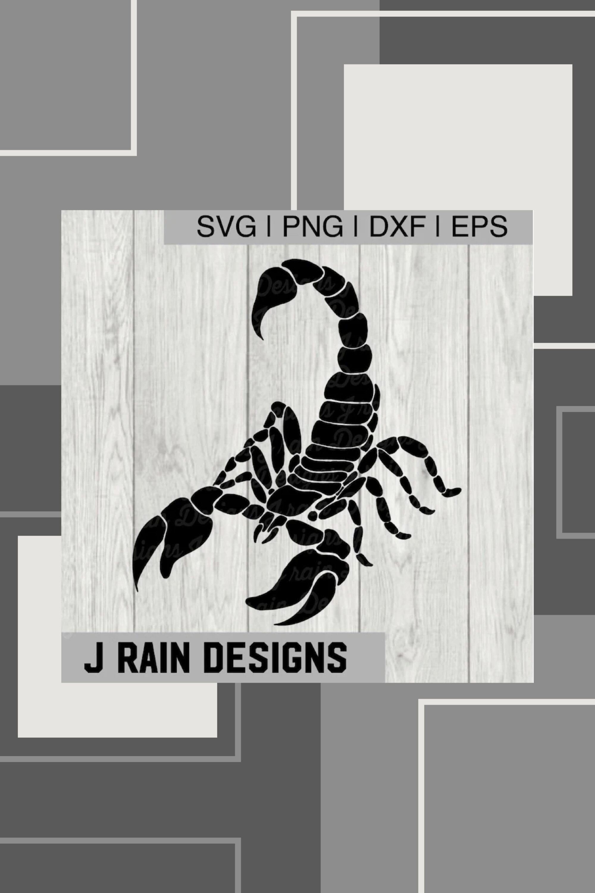 Scorpion SVG - pinterest image preview.