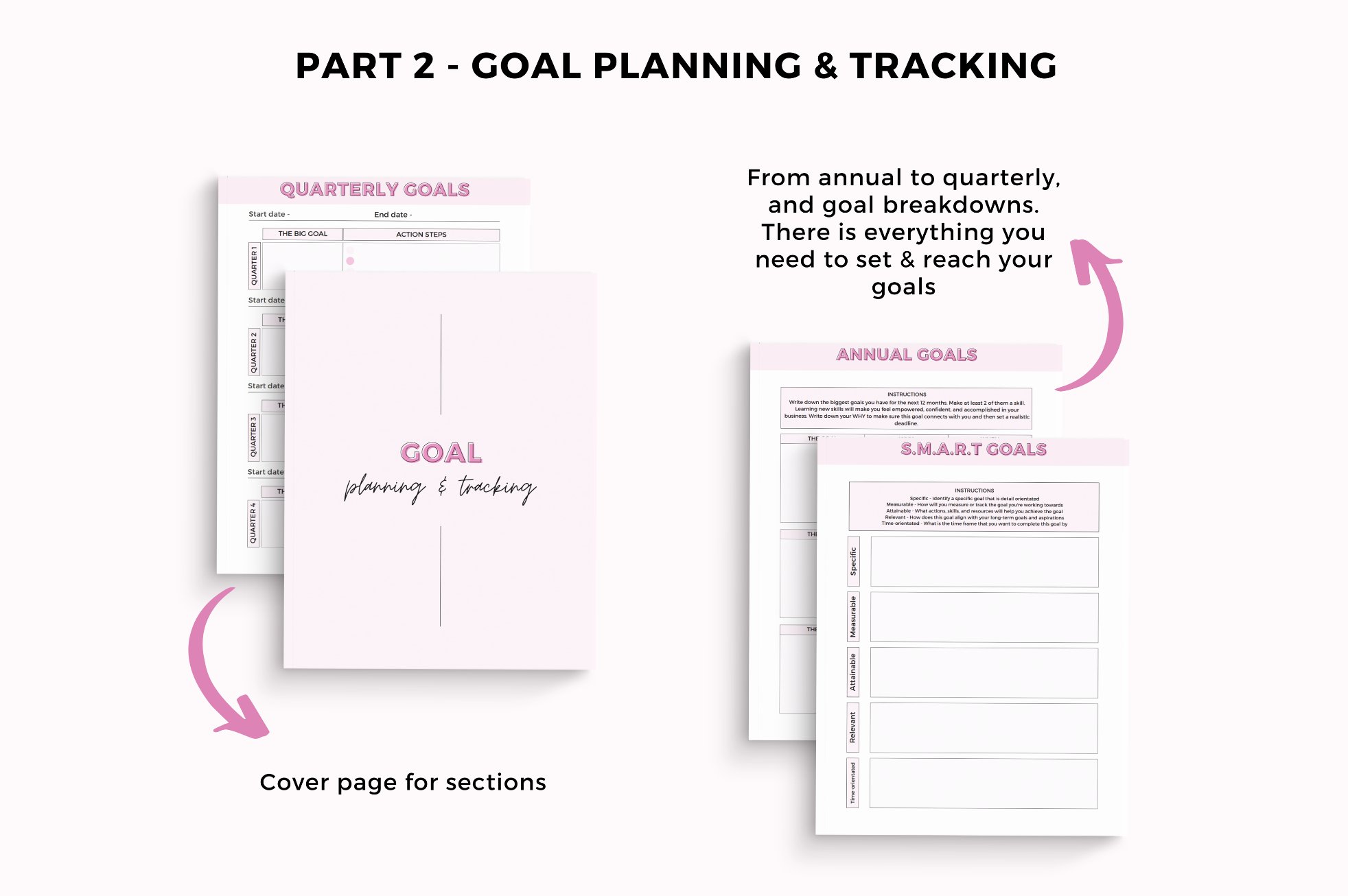 Cool pink planner for your goals.