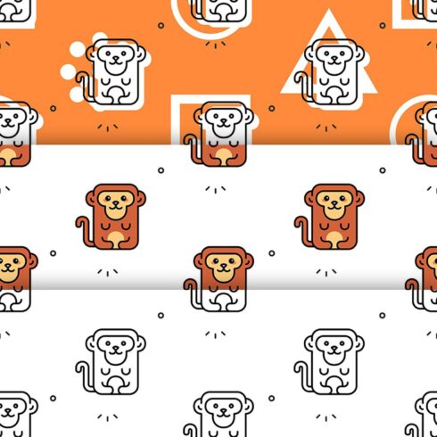Seamless pattern with Monkeys.