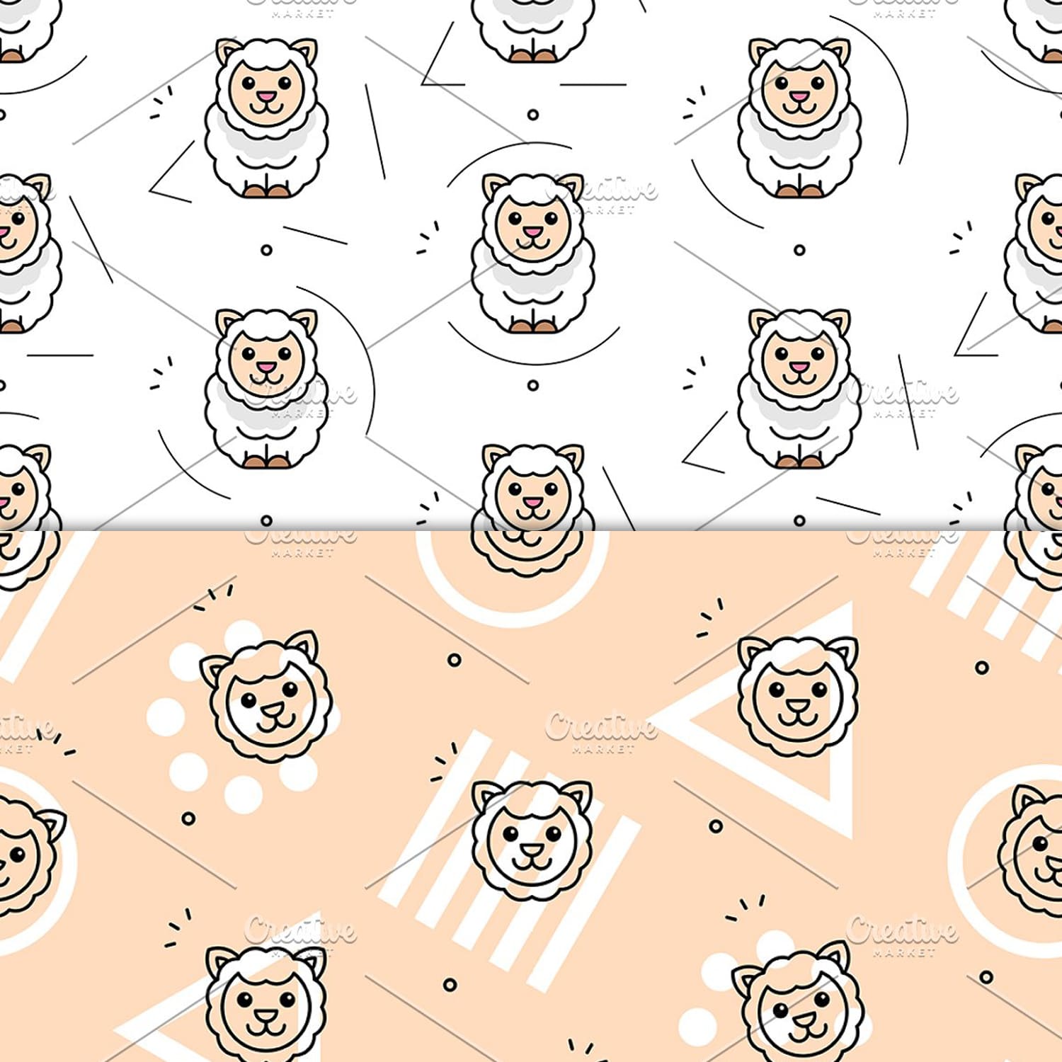 Seamless pattern with Sheeps.