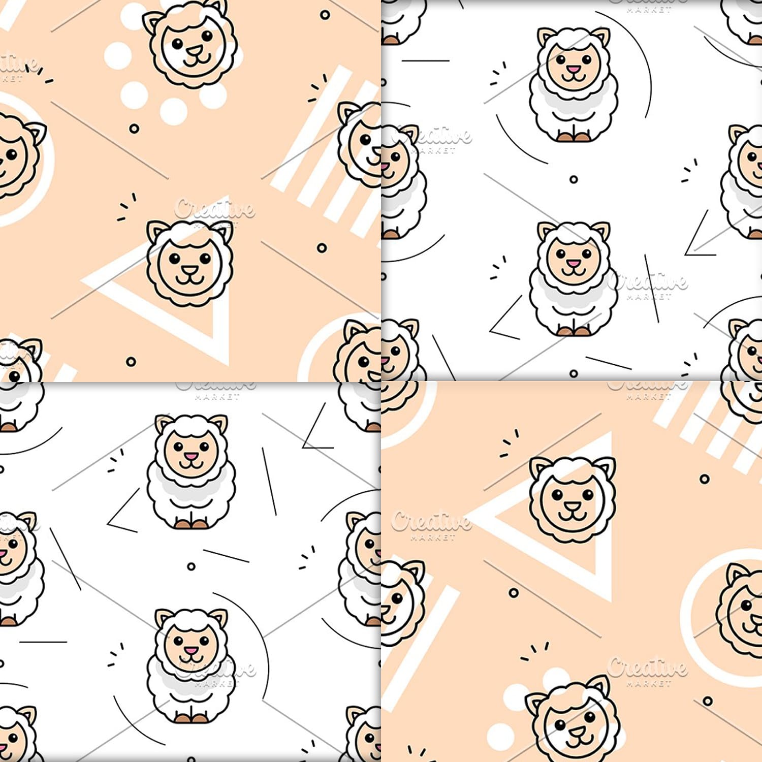Seamless pattern with Sheeps cover.