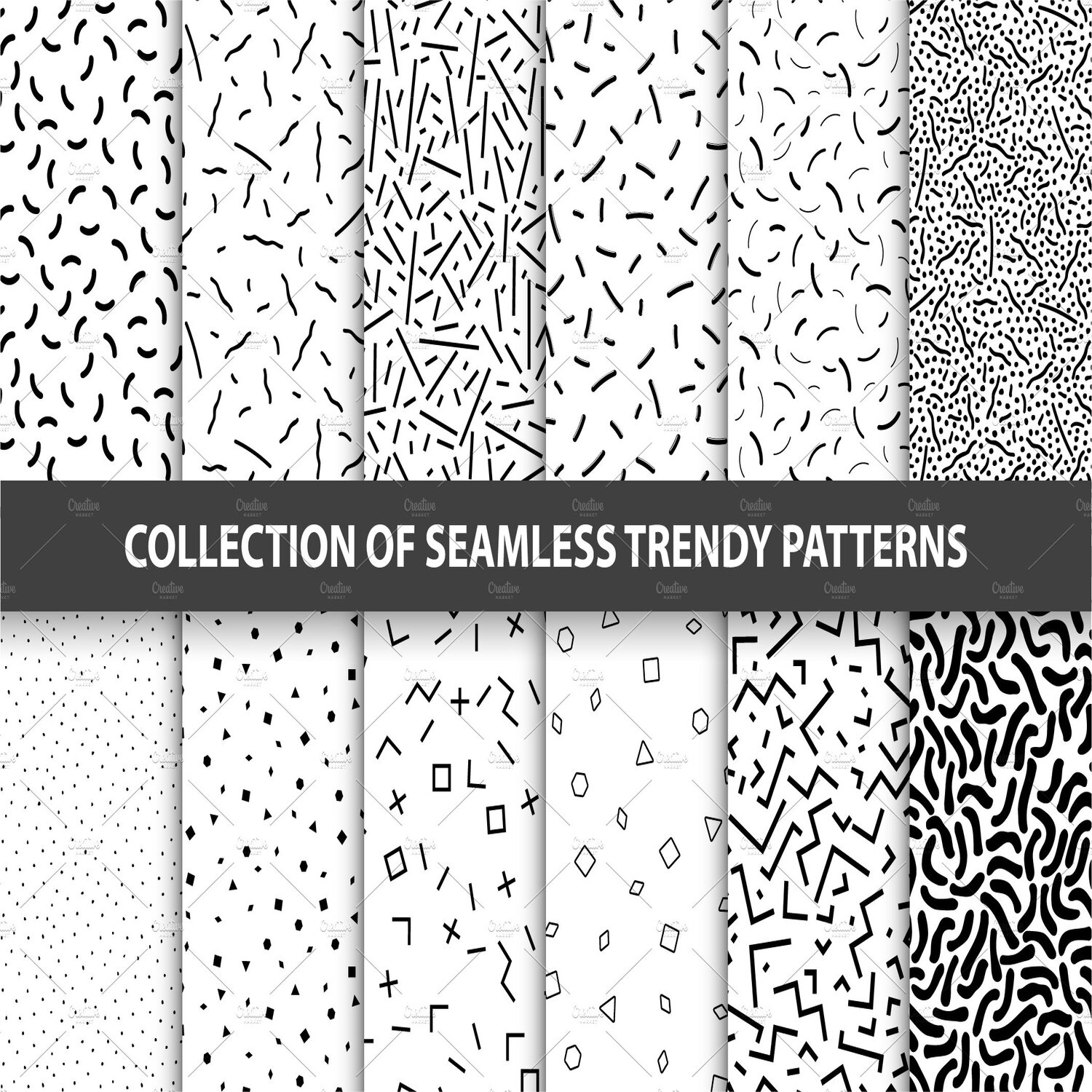 Trendy seamless mosaic patterns. cover.