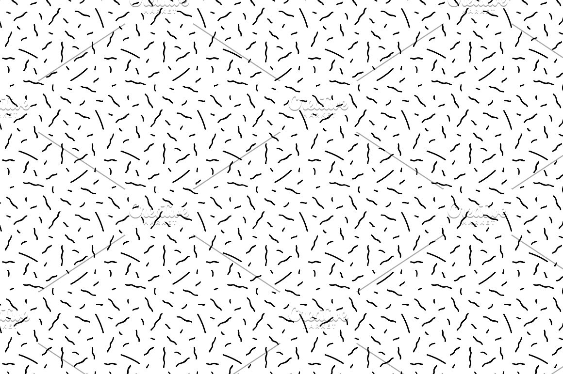 Set of memphis seamless patterns.