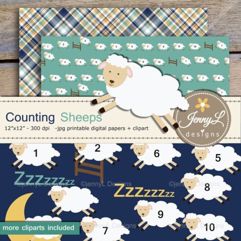 Sheep Digital Papers & Clipart.