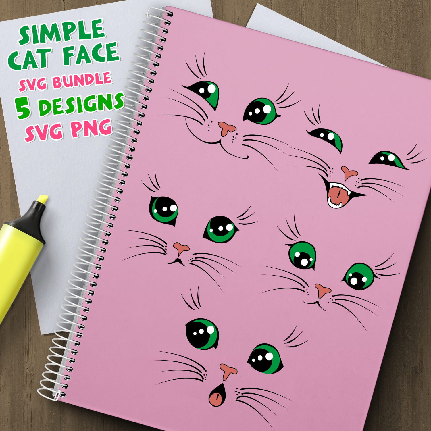 simple cat face svg cover.
