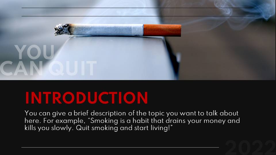 Stop Smoking Seminar PowerPoint template.