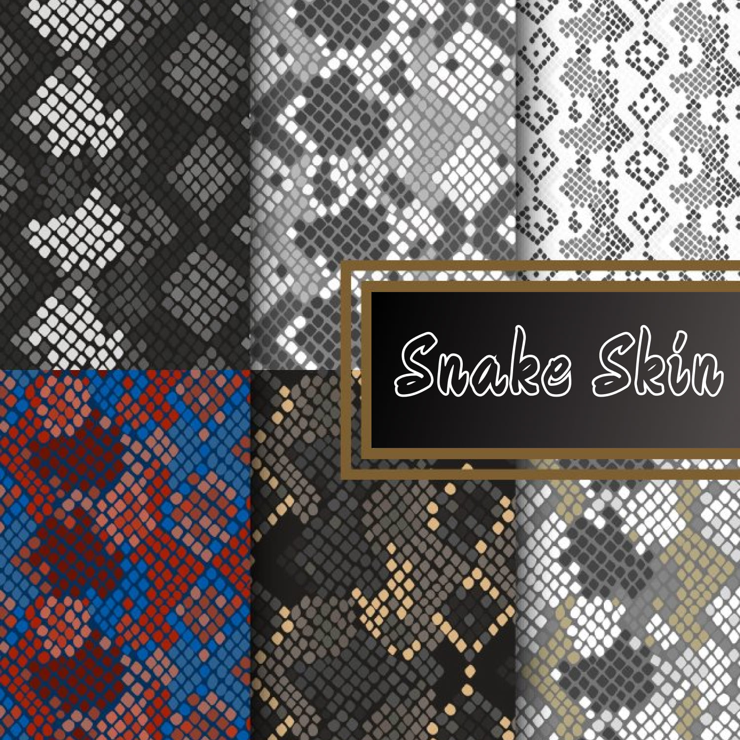 Snake Skin seamless pattern set.
