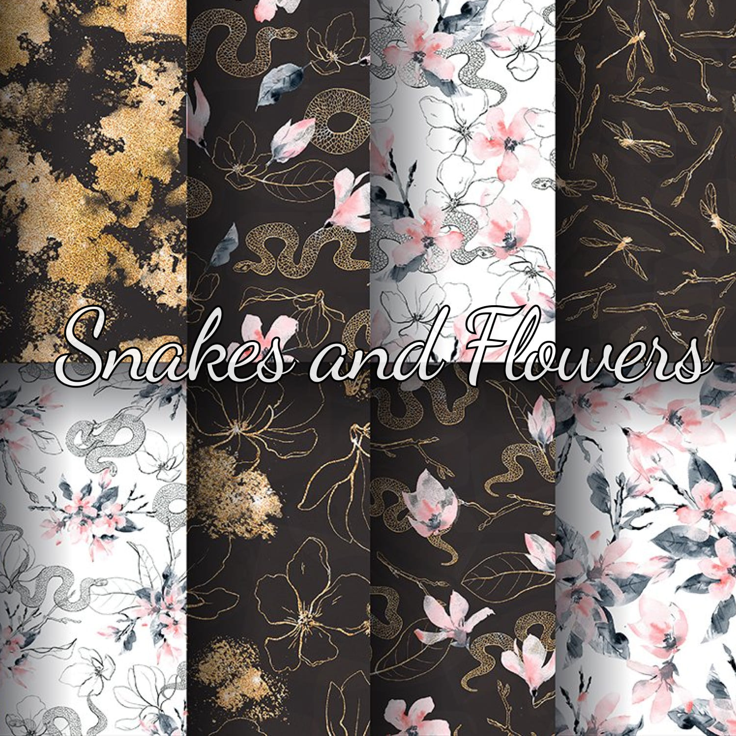 Snakes and Flowers. Pattern collecti.
