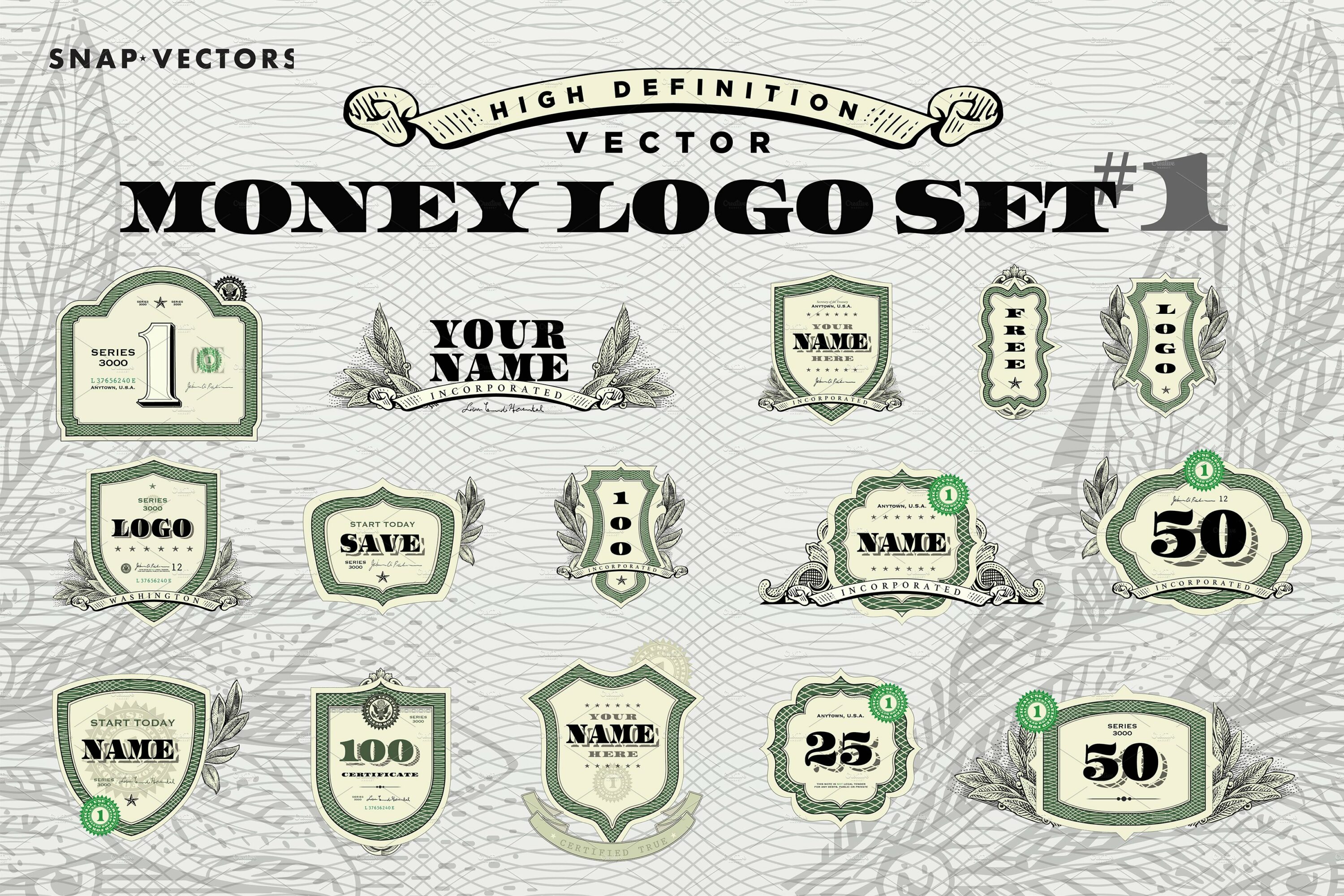 Luxury money logo collection.