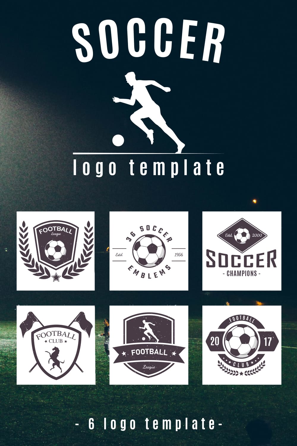 Few options of white soccer logos.