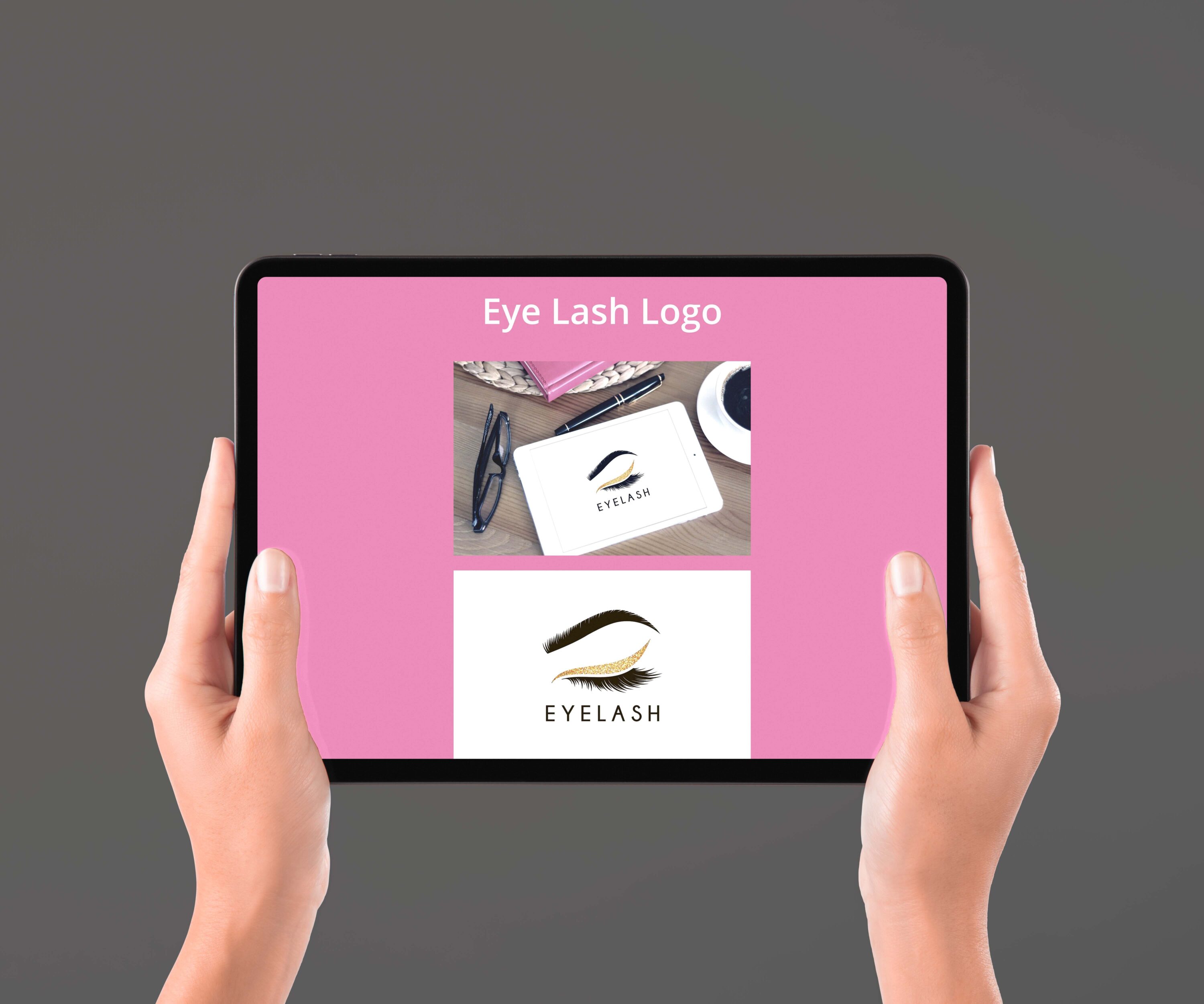 Eye Lash Logo tablet preview.