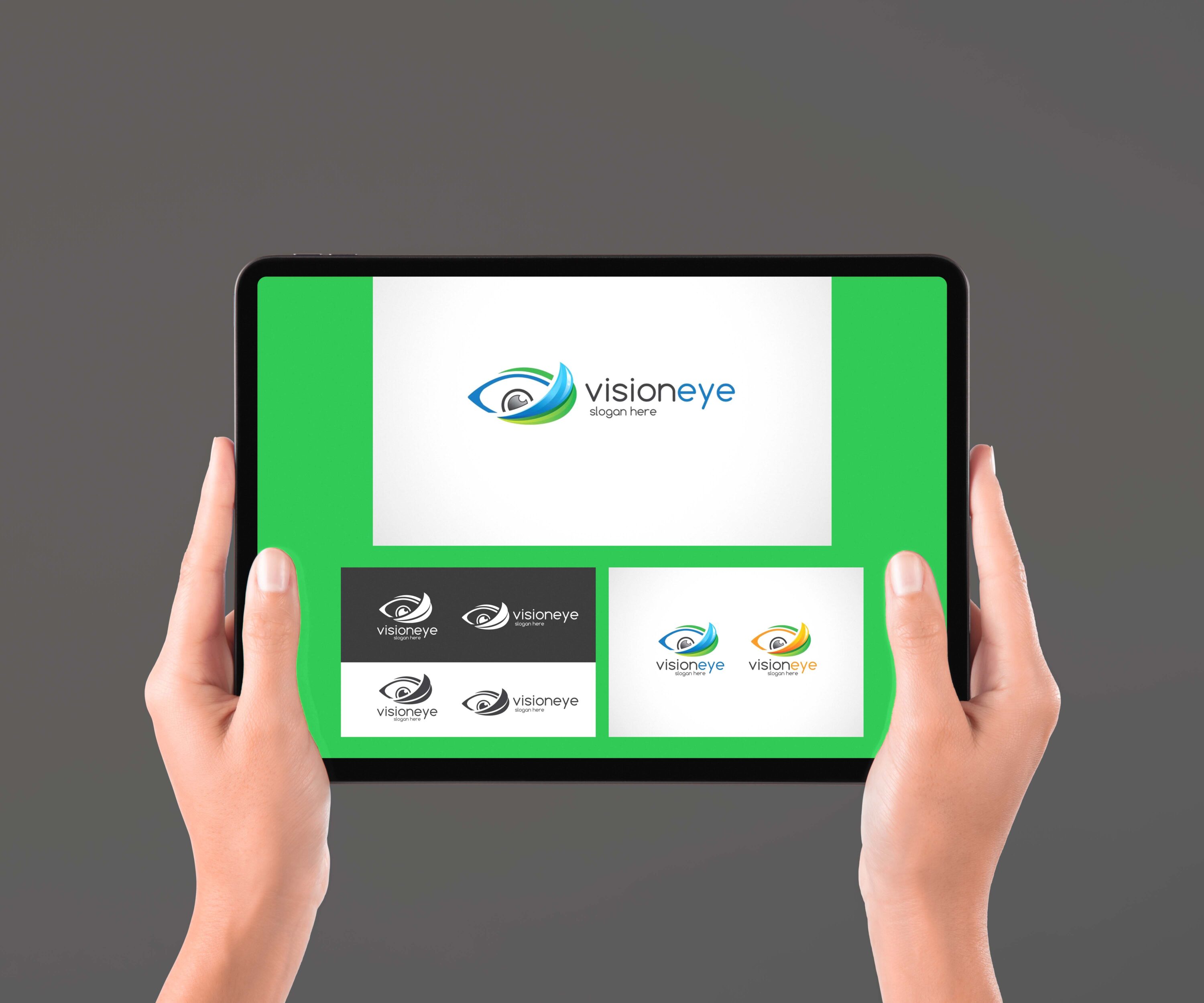 Vision Eye Logo Template tablet preview.