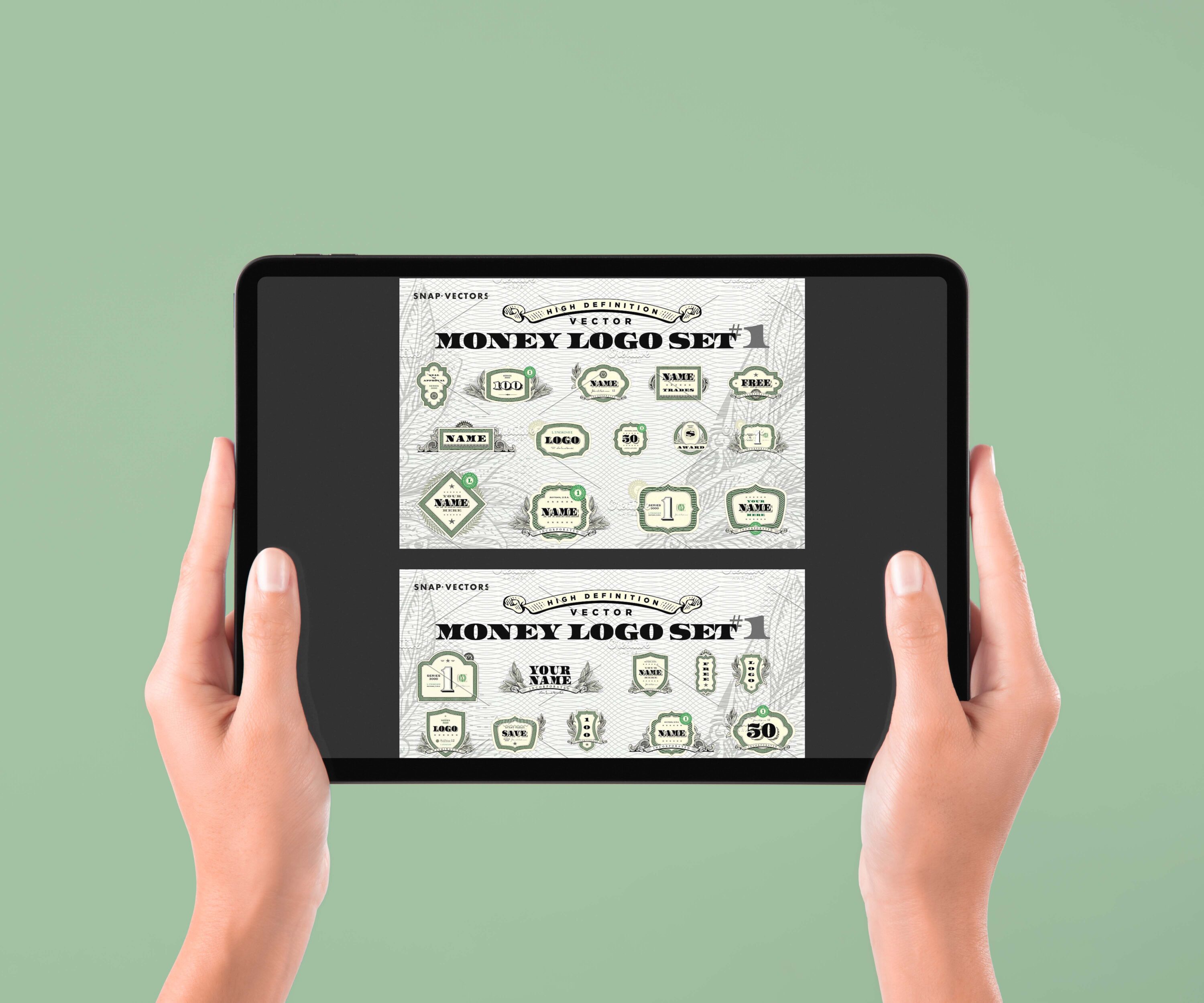 Vector Money Logo Set #1 - tablet.