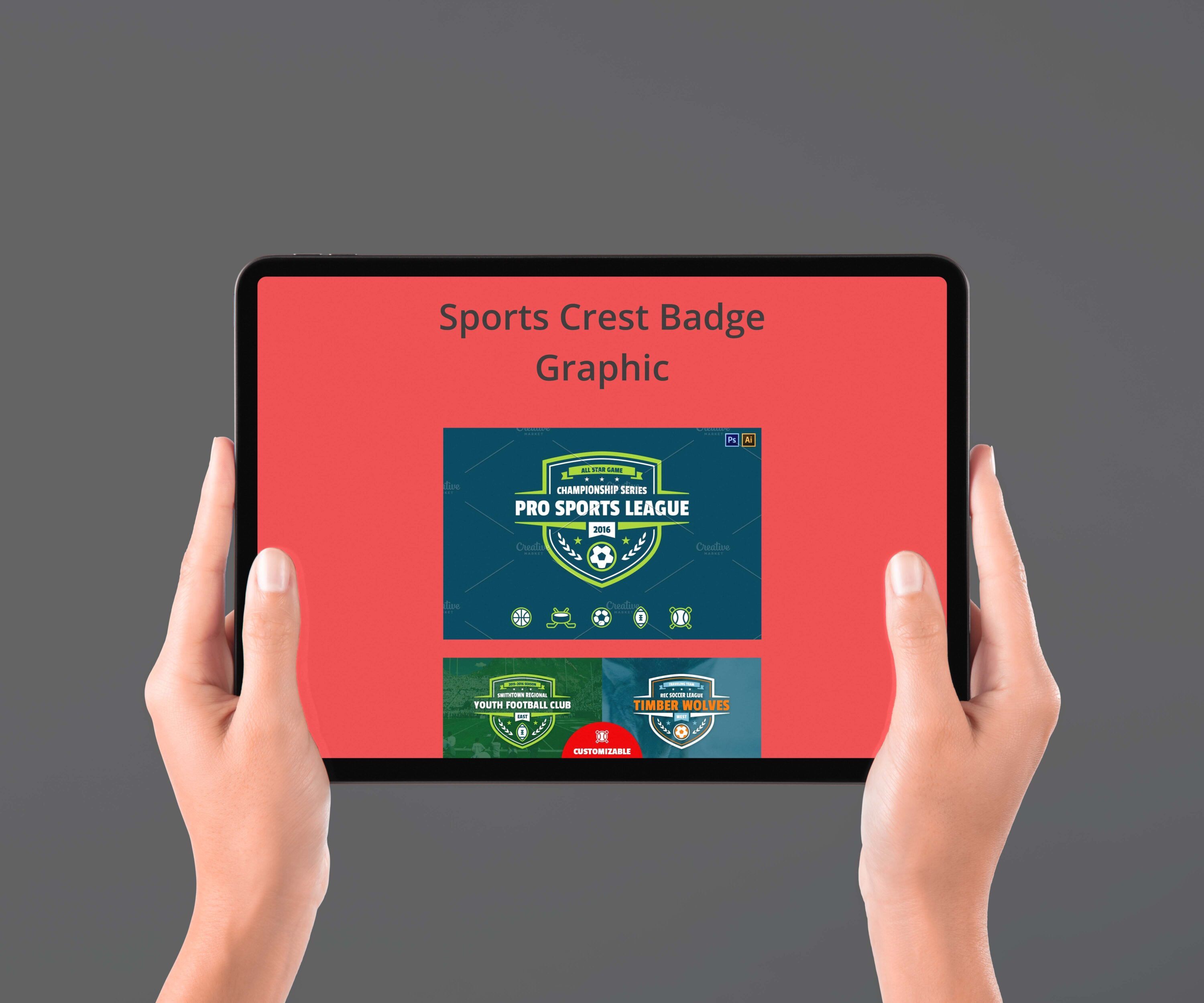 Sports Crest Badge Graphic - tablet.