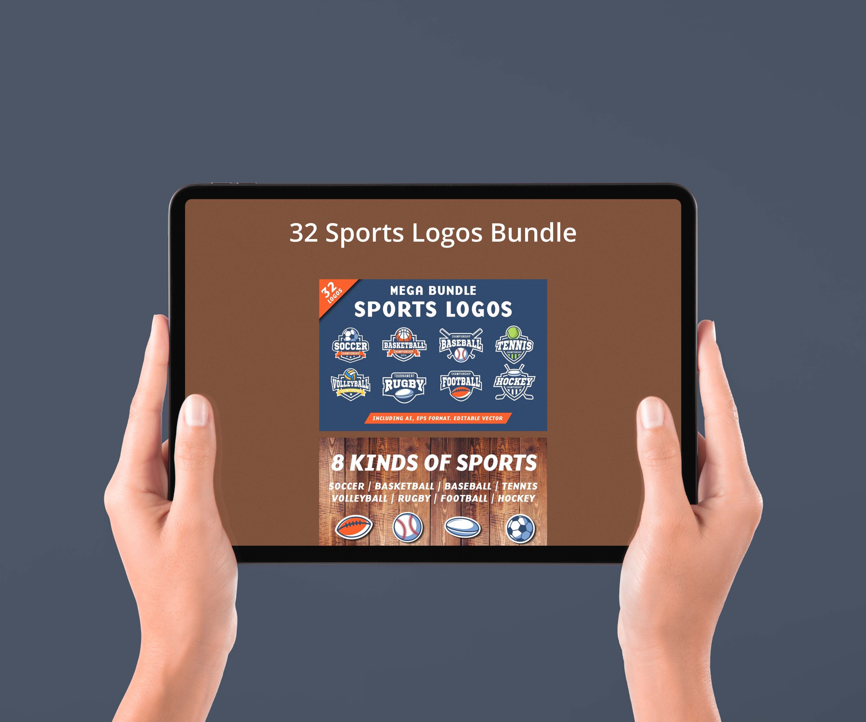32 Sports Logos Bundle - tablet.