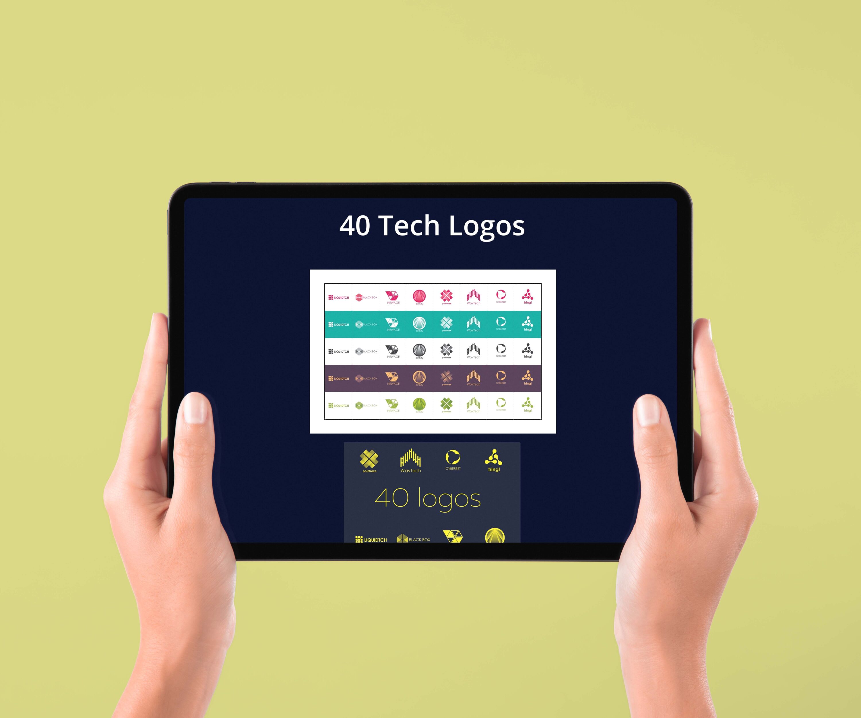 40 Tech Logos tablet preview.