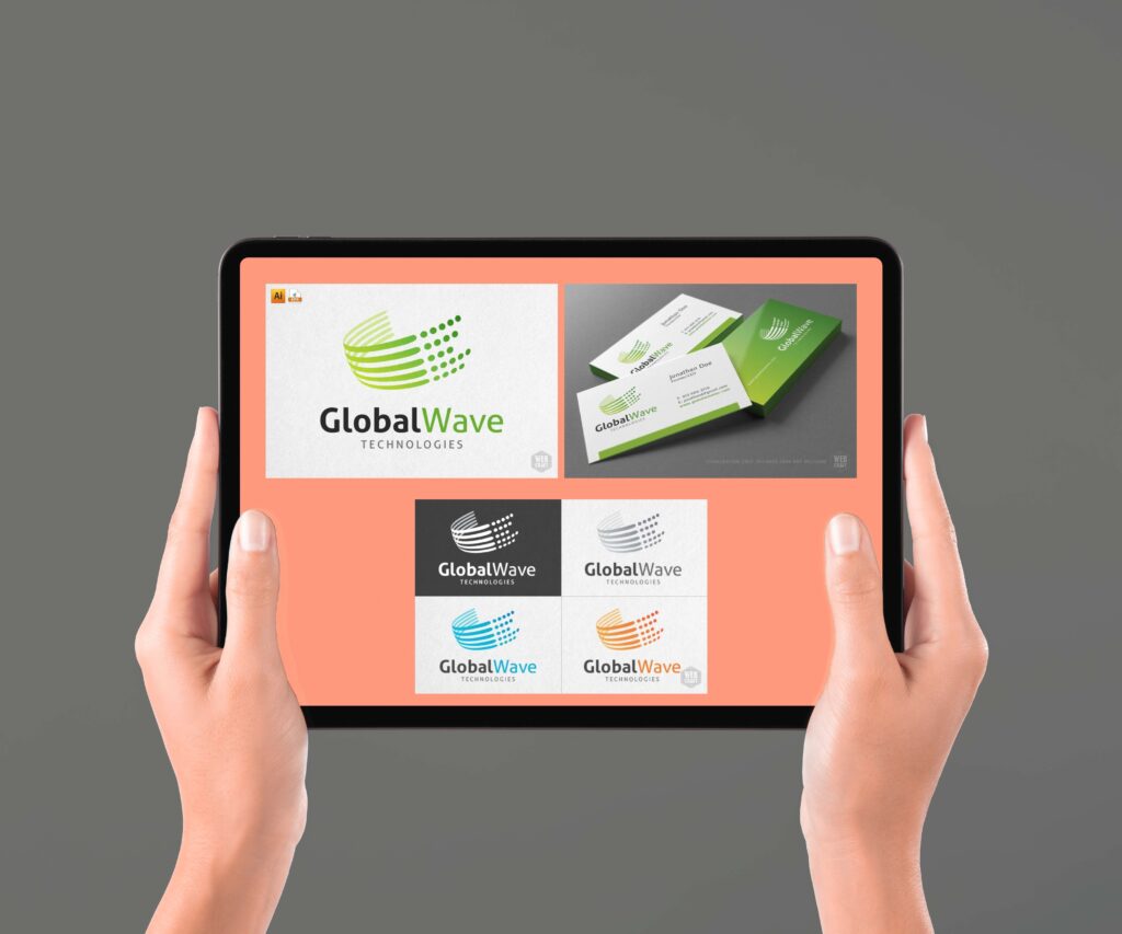 Global Wave Technology Logo Template – MasterBundles