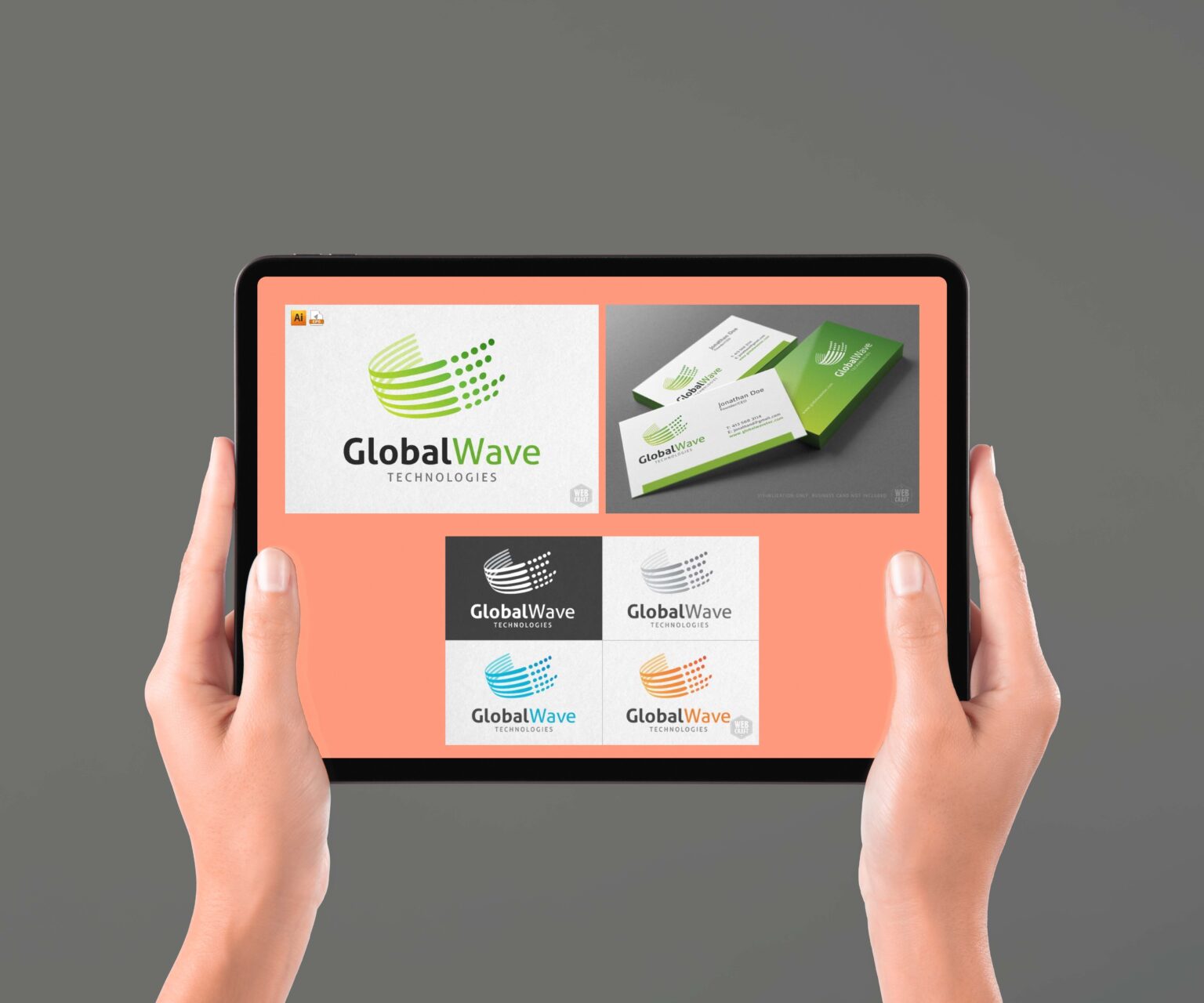 Global Wave Technology Logo Template – MasterBundles