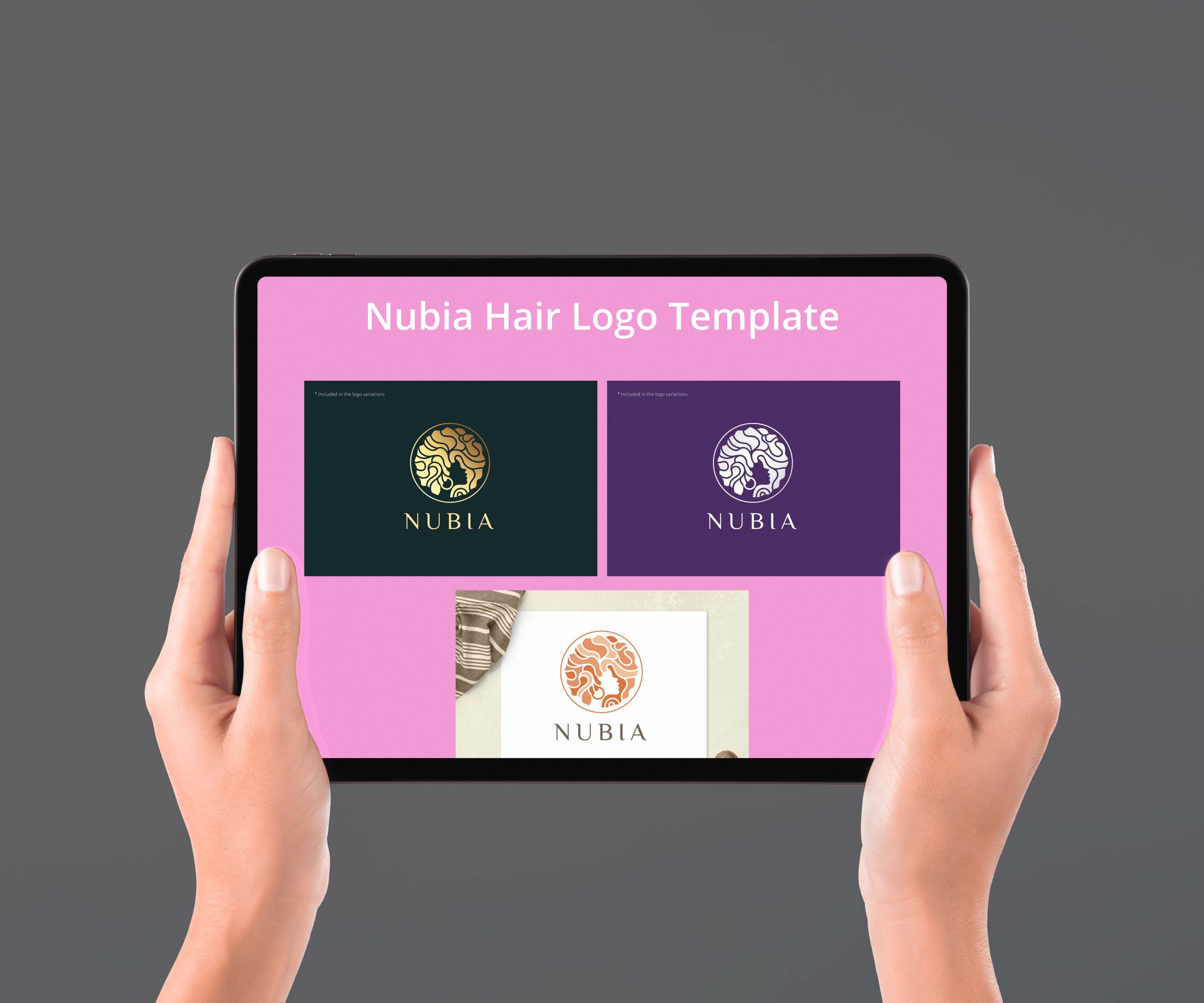 Nubia Hair Logo Template tablet preview.