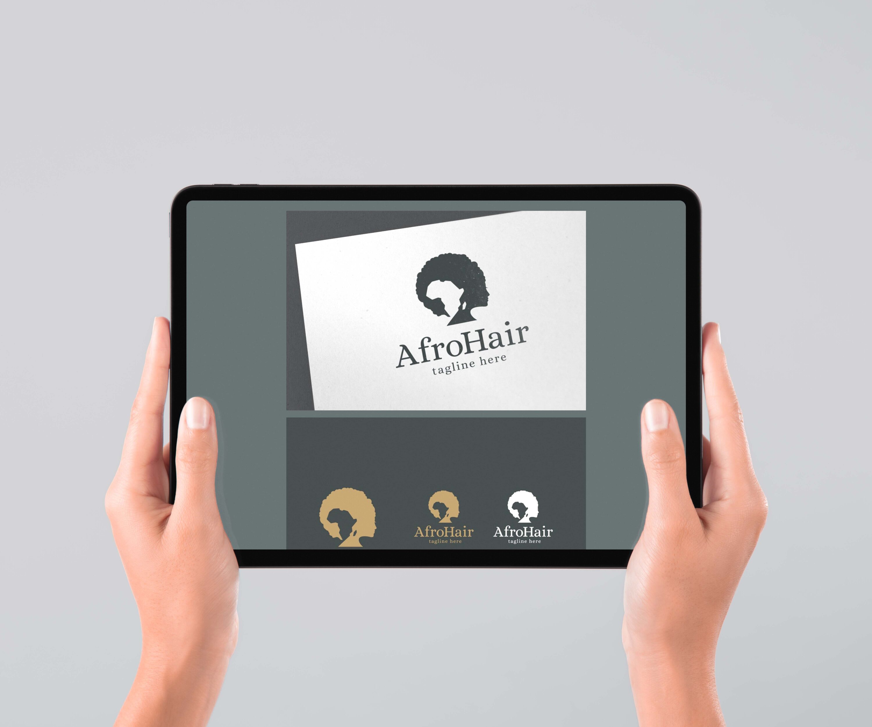 Afro Hair Logo tablet preview.