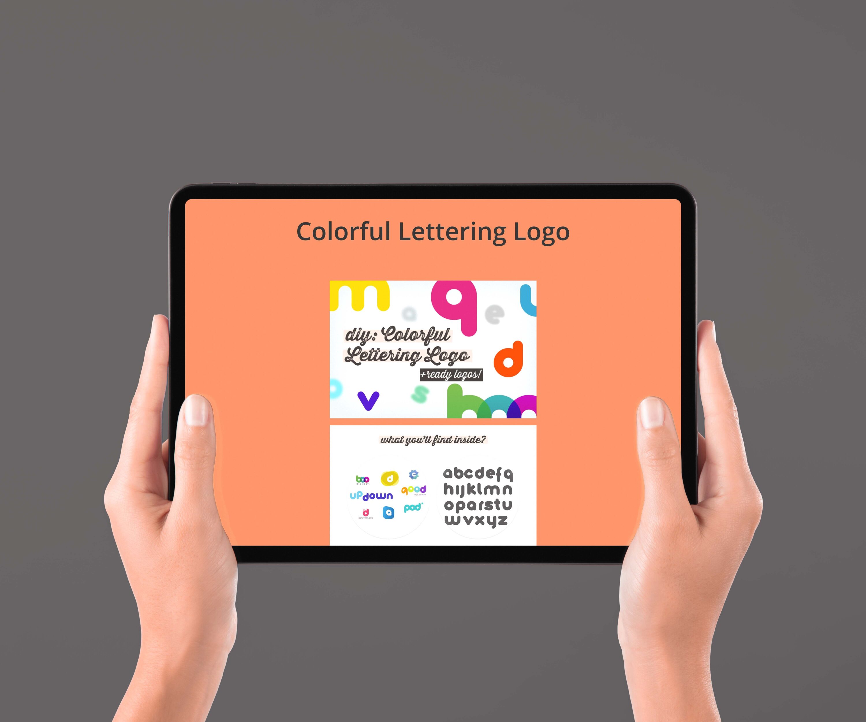 DIY: Colorful Lettering Logo tablet preview.