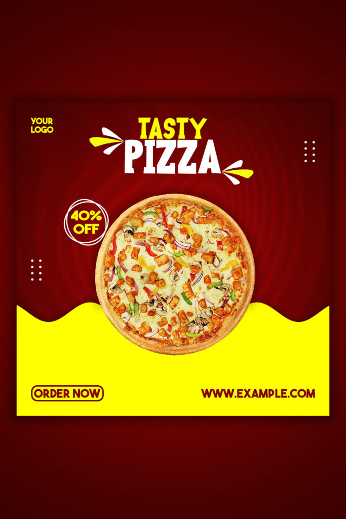 Tasty Pizza Social Media Post For Instagram - MasterBundles