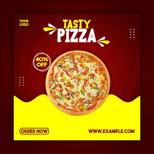 tasty pizza social media post for instagram