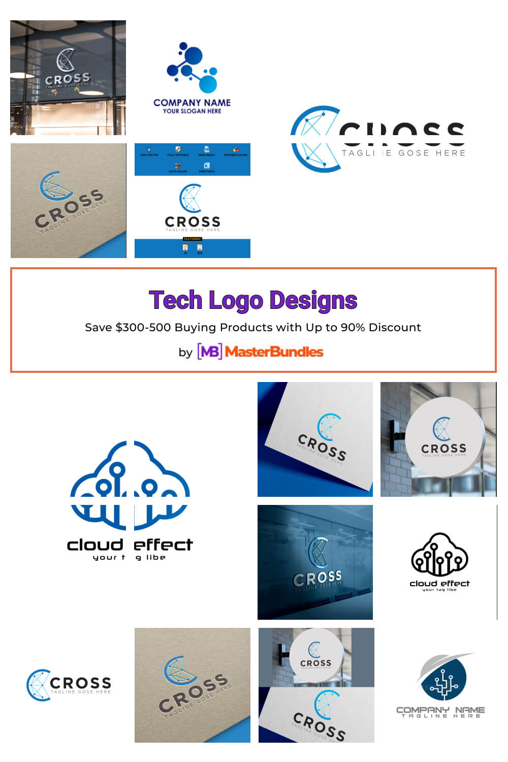 tech logo designs pinterest image.