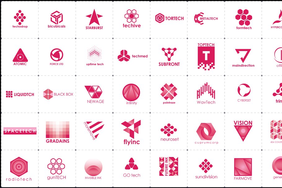 Pink Tech Logos.