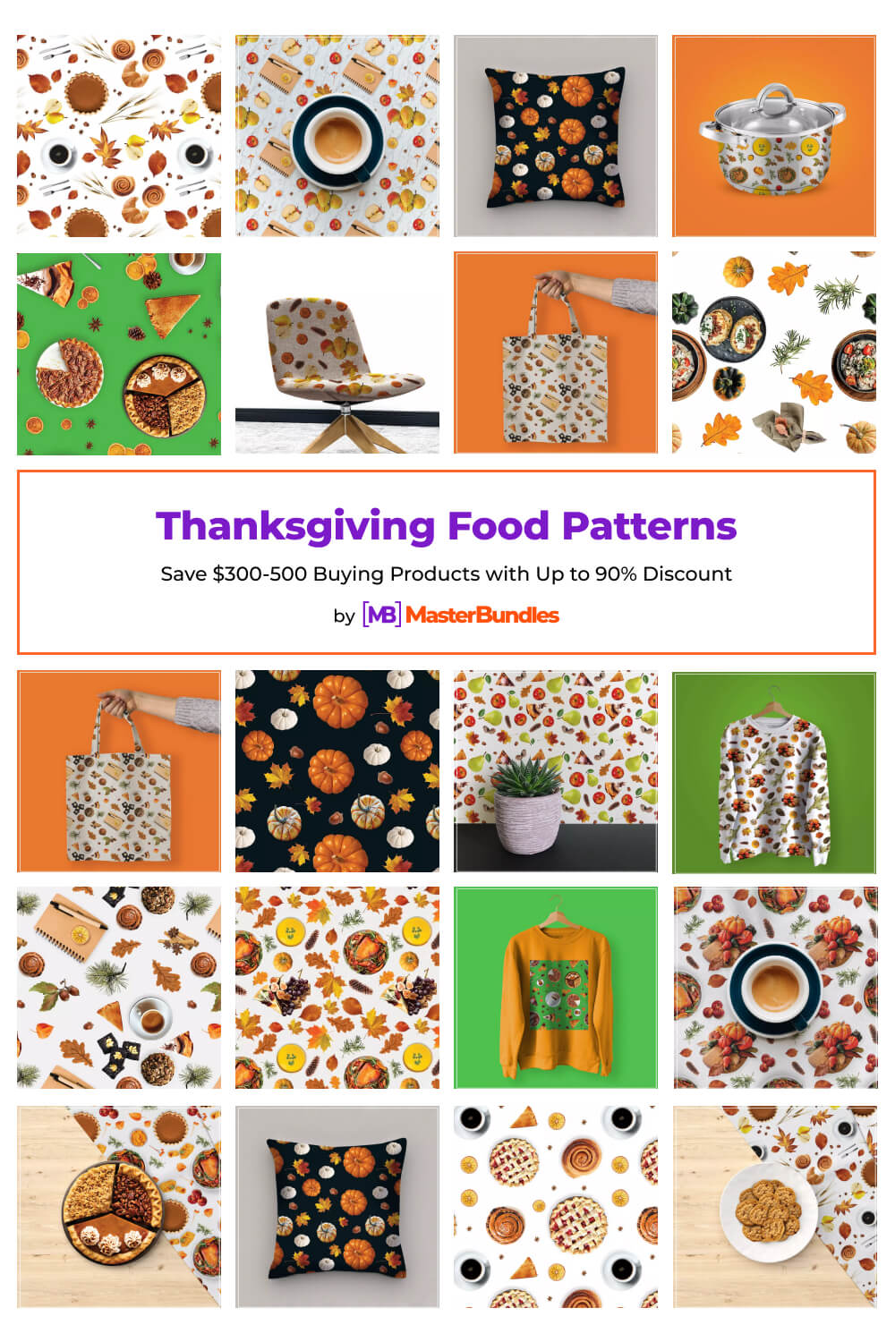 thanksgiving food patterns pinterest image.